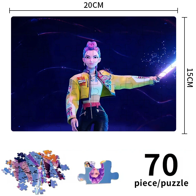 Kpop Demon Hunters puzzle Giocattoli Gioco da tavolo Rumi Mira Zoey Huntrix Modello di personaggio Decorazioni da collezione Regali per bambini