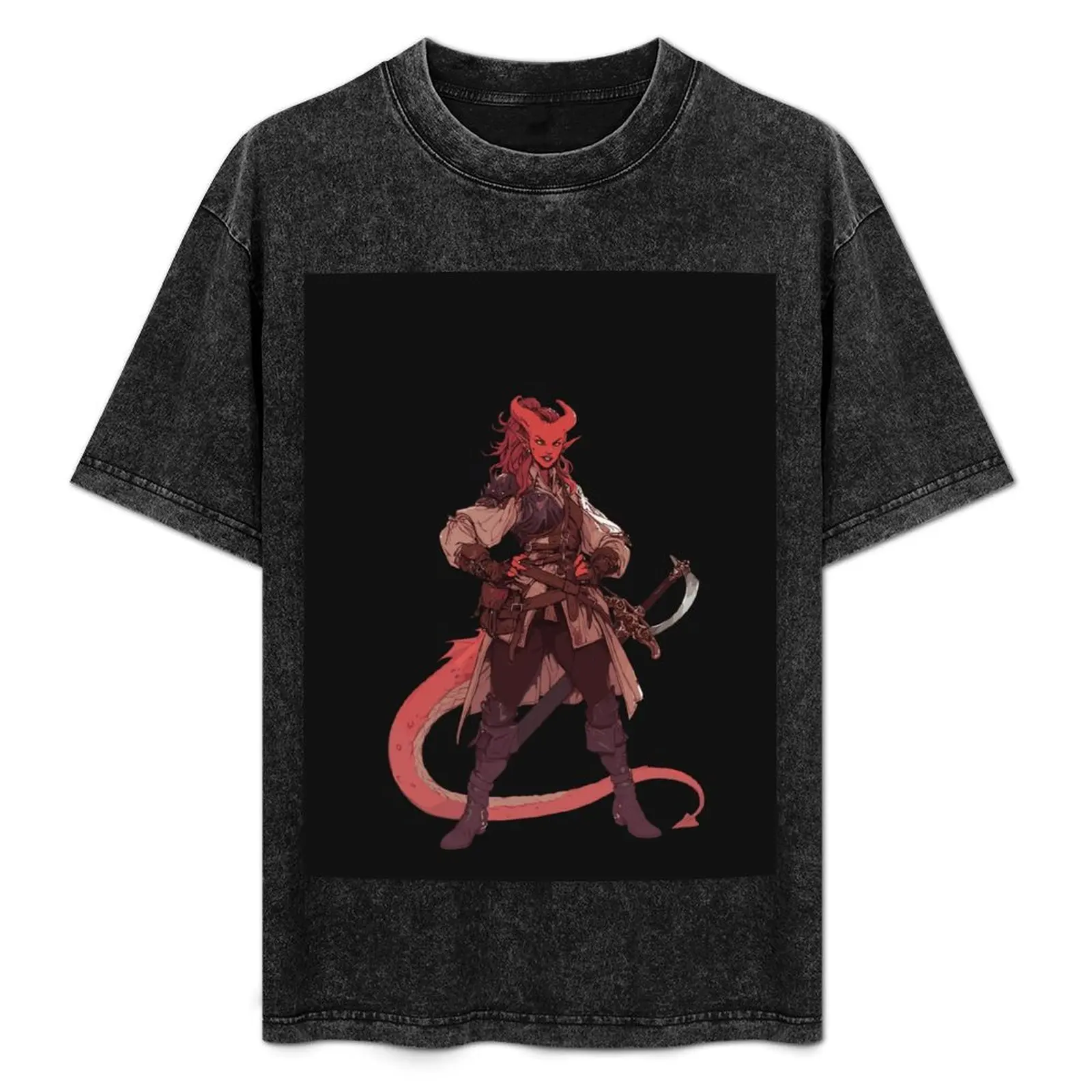 

DnD Tiefling Dragon Tamer T-Shirt Lightweight Casual Summer T-Shirt