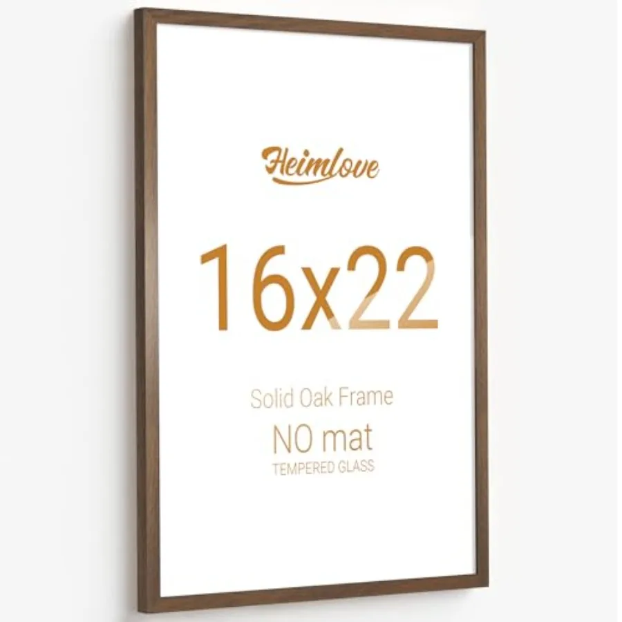 

16x22 Picture Frames Solid Oak Wood22 x 16 Photos Frame with Tempered Glass Wall Gallery Poster Frame with No Mat Horizontal an