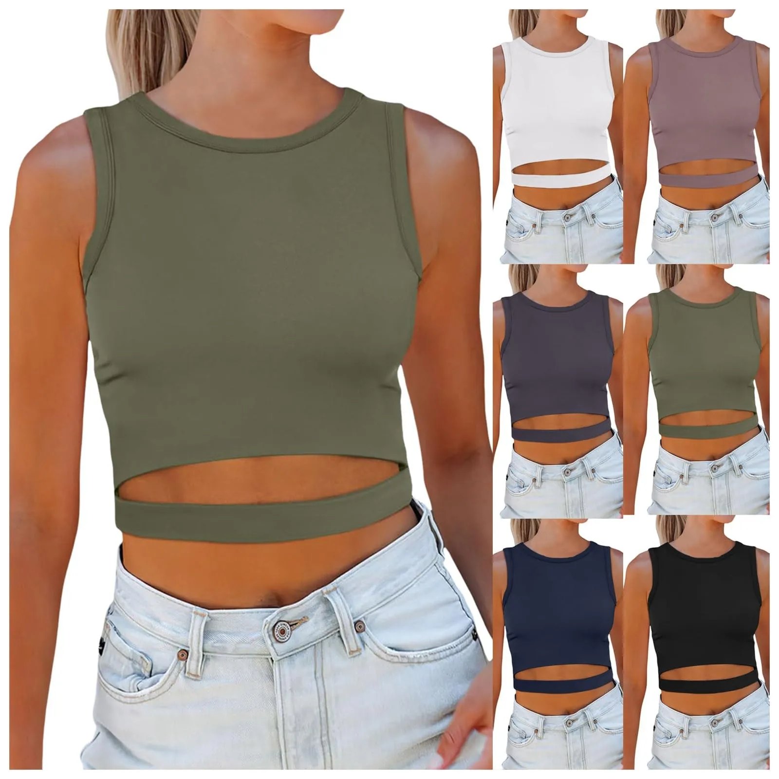 Camisetas sin mangas ajustadas para mujer, chaleco deportivo de color liso para Fitness, Yoga, tendencia de moda a juego, viaje diario, espalda cruzada, novedad de verano