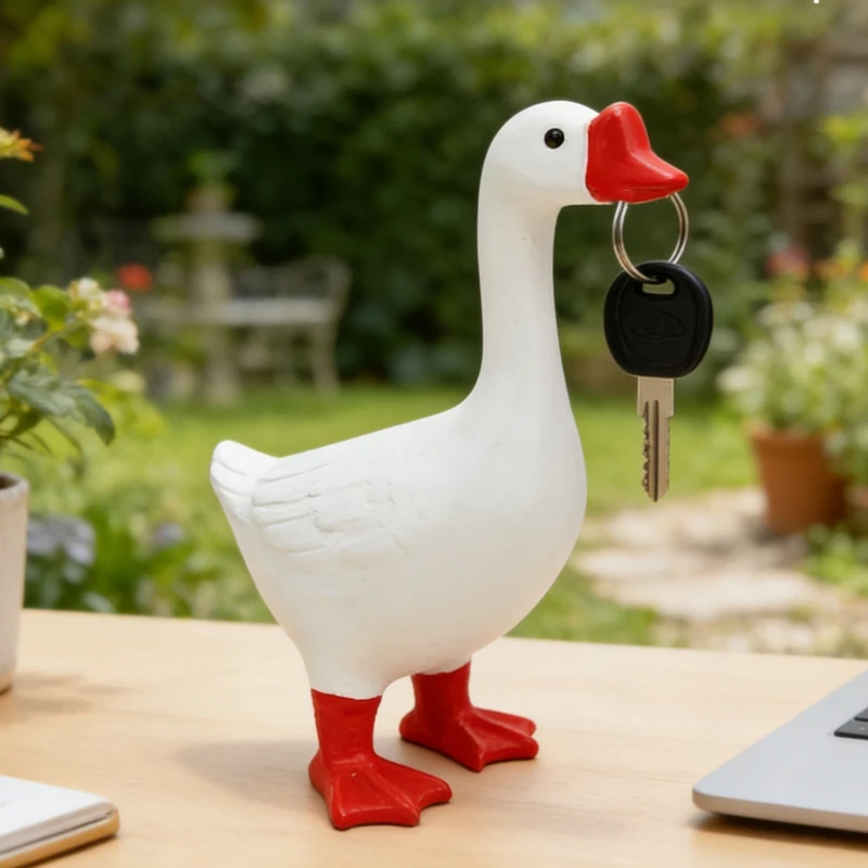 Magnet Goose Ornaments Cute Simulation Desktop Office Accessories Creative Statue Crafts Decor Resin Home Birthday Gift Animal