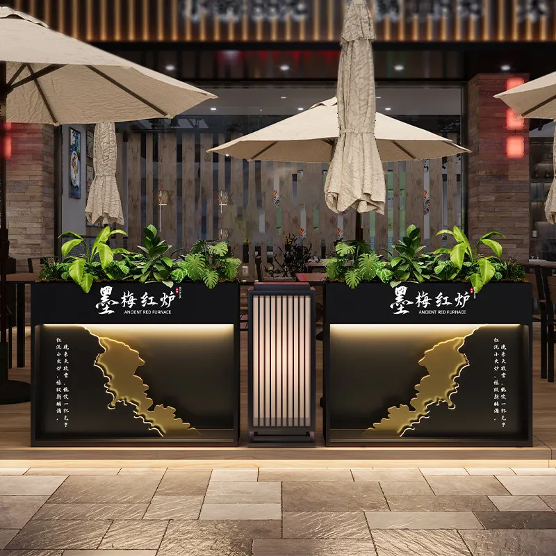 Custom Stainless Steel Landscape Planter, Partition Trough for Hotel Park Project