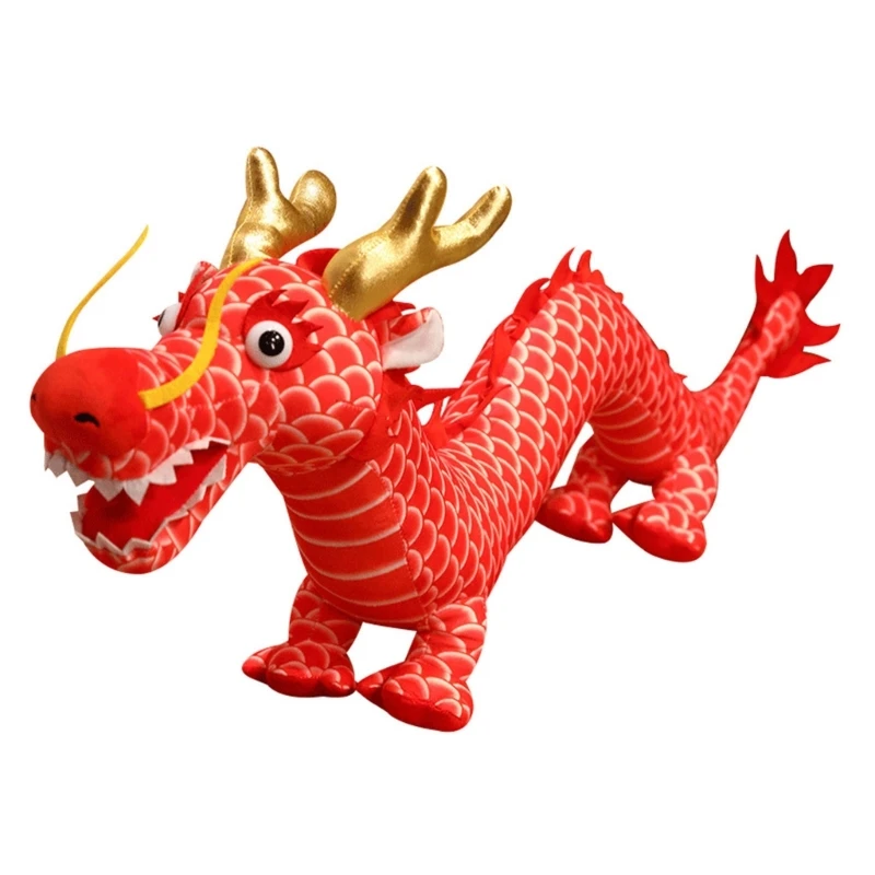 Cartoon Dragon Stuffed Animals Party Gift Toy Spring Festival Chinese New Year Decoration Large Dragon Handcrafts