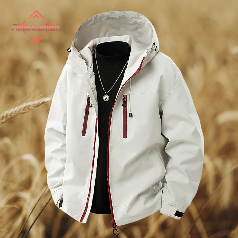 

Men's Trekking Workwear Jacket Collared Outerwear Korean Style Lightweight Spring Autumn New Model Suitable Male Coat