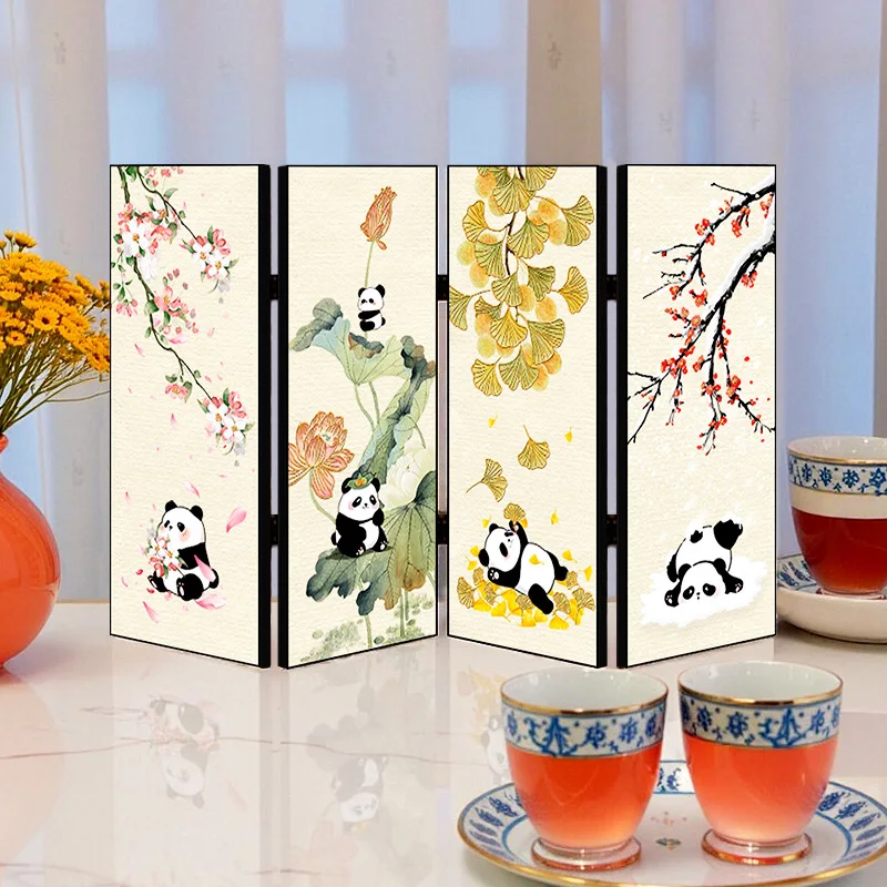 الباندا الصينية الجديدة شاشة صغيرة سطح المكتب زخرفة مدخل غرفة الشاي غرفة المعيشة ديكور الهدايا الخاصة