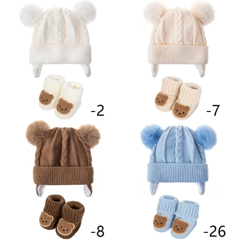 chapeau-chaussettes-tricotes-doux-pour-bebe-pour-seances-photo-nouveau-nes-chapeau-ours-tricote-avec-chaussettes-assorties