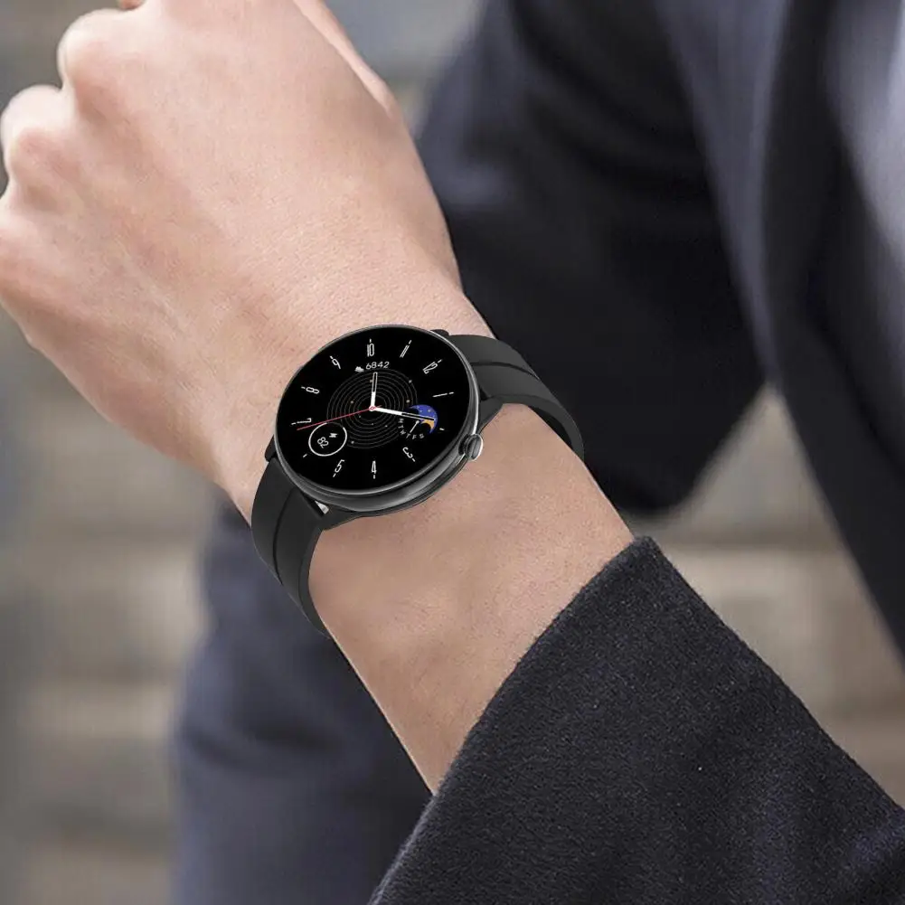 Resistente à sujeira elegante pulseira relógio inteligente, Silicone Wristwatch Strap, À prova d'água