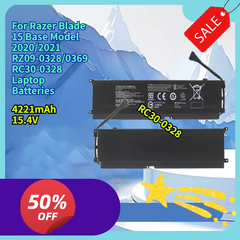 

High-quality4221 mAh 15.4V compatible battery for Razer Blade 15 Base Model 2020/2021 RZ09-0328/0369 RC30-0328 Laptop Batteries