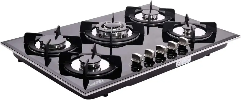 Fuel Sealed 5 Burners Drop-In Tempered Glass Gas Hob DK157-A01S Gas