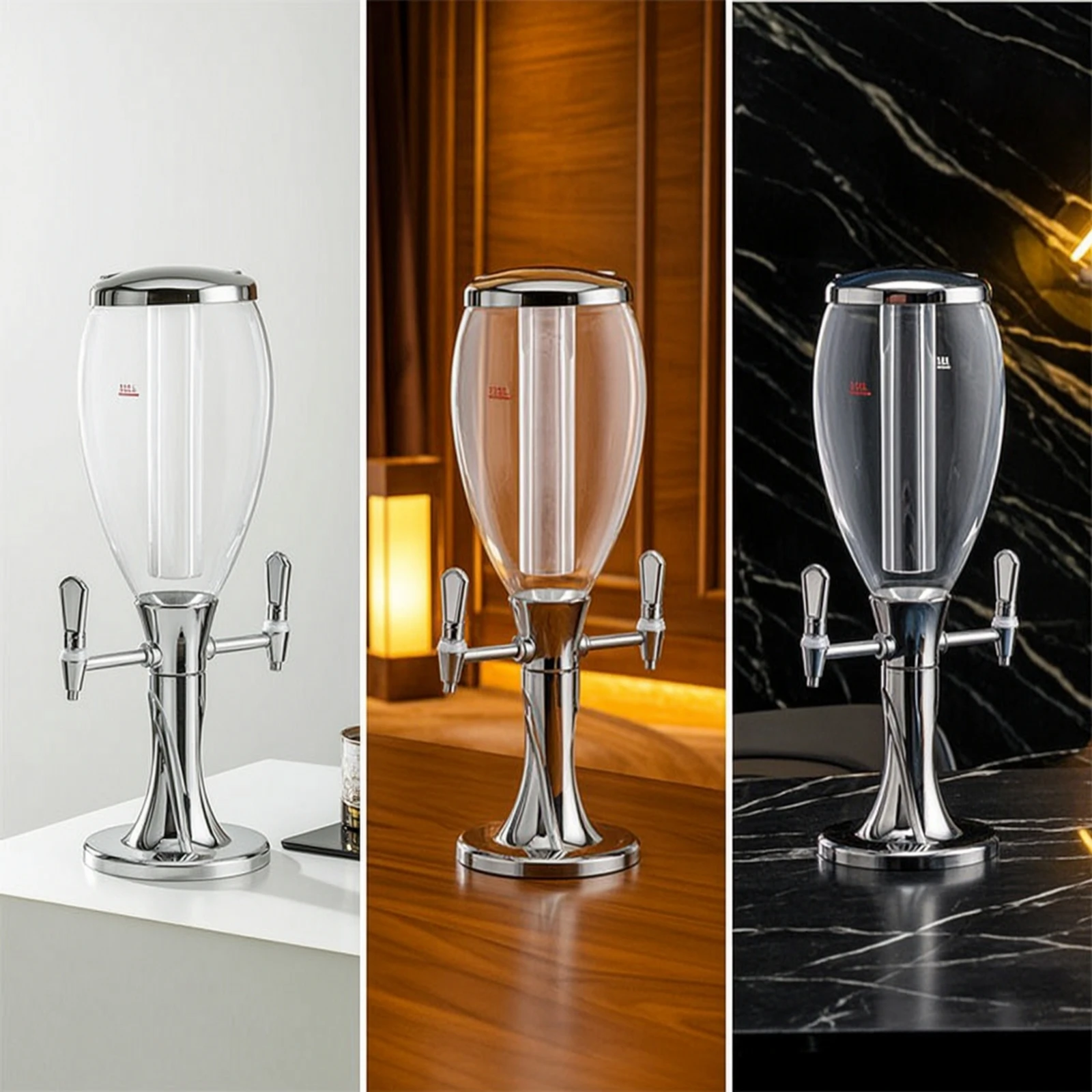 twoTap Beverage Dispenser Countertop Beverage Dispenser with Ice Column Drink Dispenser with Tap Stable Sturdy for Hosts - view 6