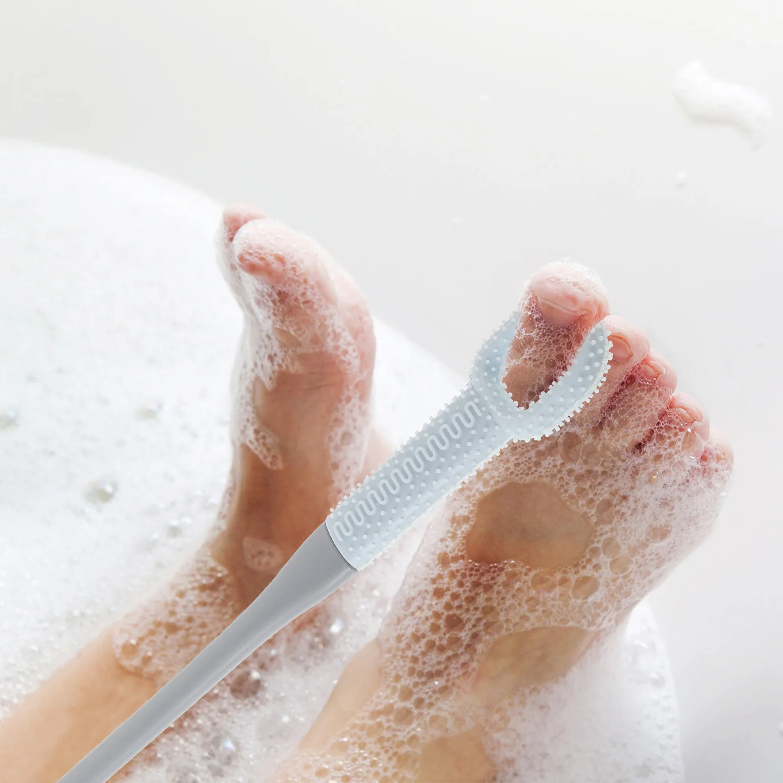 Teenreinigingsborstel met lange steel Zachte haren Voetscrubber voor douche Exfoliërende verwijdering van dode huid Zachte massage voor