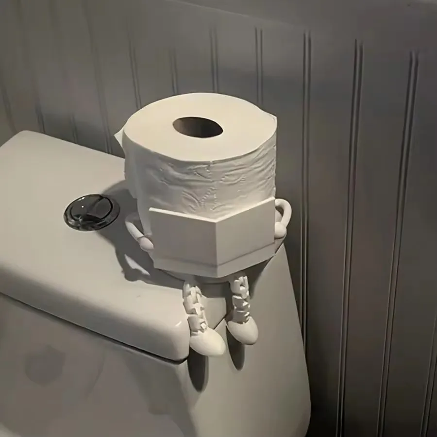 1pc Creative Toilet Paper Holder Stand-Fun Sitting Posture Design, Art Ornament, Home Bathroom Decoration, Desktop Storage Item