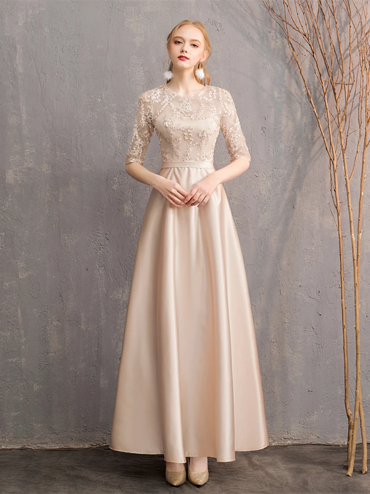 

Maids of Long Evening Gown Women's New 2025 Korean Sle Floral Print Wedding Par Performance Student Choir Skirt Dr