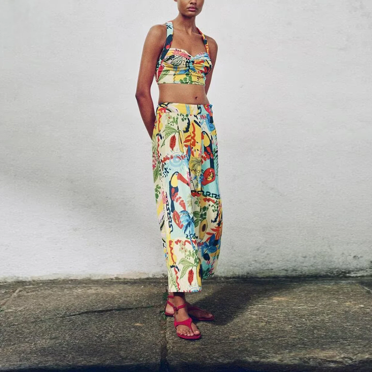 Z طقم توب وتنورة ميدي للسيدات بطباعة Faion 2025 وصل حديثًا من ألياف البوليستر للبالغين ملابس لجميع المواسم