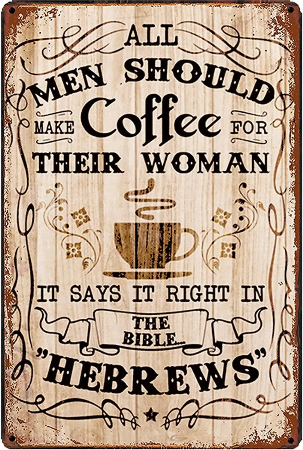 Vintage Aluminum Sign Metal Poster Plaque All Men Should Coffee Metal Sign Iron Painting Retro Wall Decor Nostalgic Wall Art for