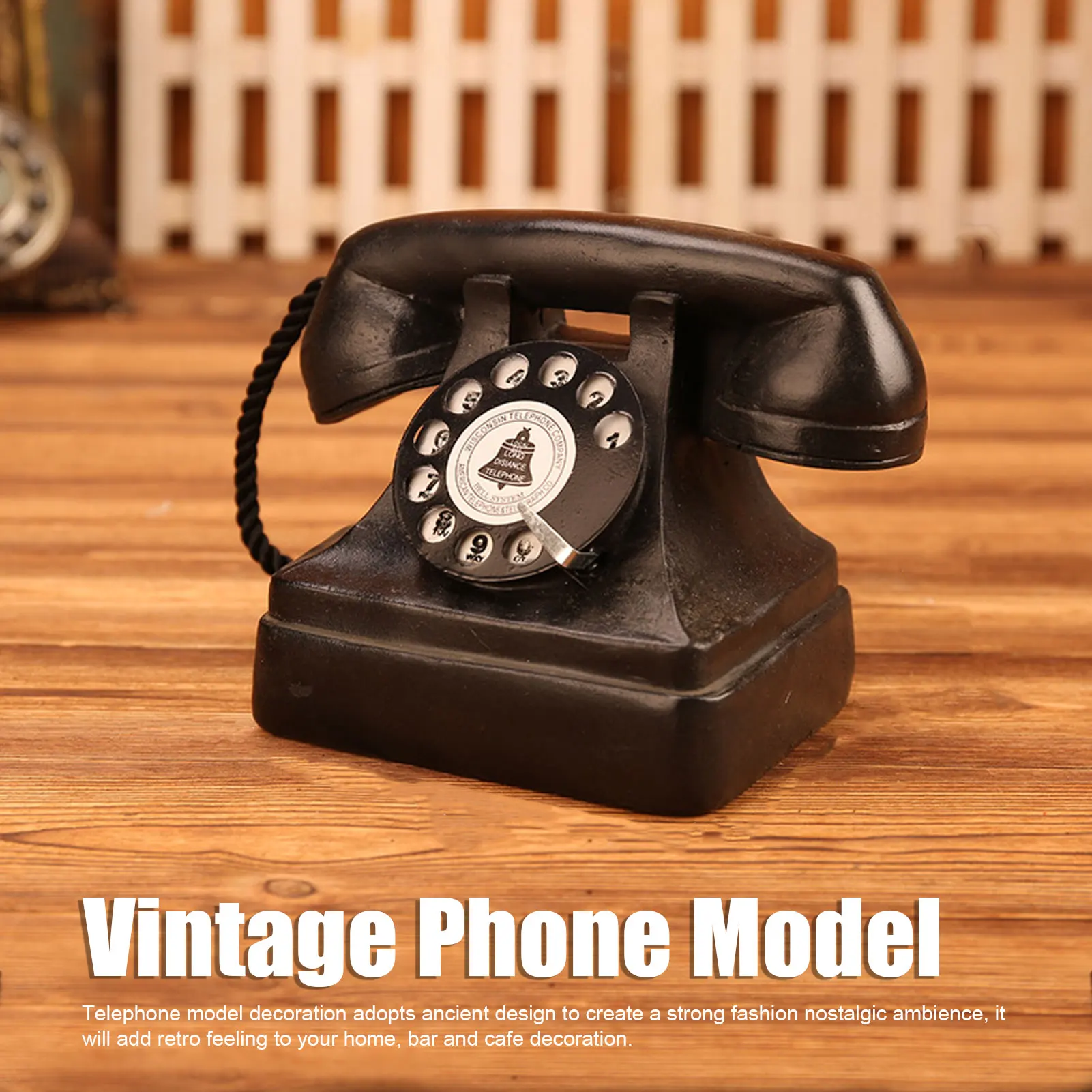 

Large Retro Decorative Phone Model Resin Vintage Rotary Telephone Decor Statue Decoration For Cafe Bar Window Decor