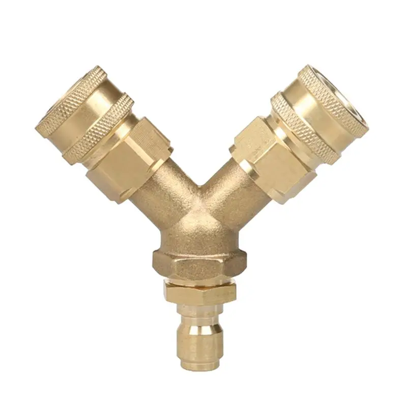 Tee Spliter Adapter With 3/8 Inch Quick Release Connector For High Pressure Washer-[LUCK 9]