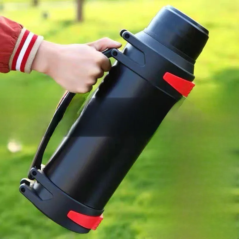 Large Capacity 304 Stainless Steel Insulated Water Bottle Portable Travel Construction Site Car Mounted Home Use Warm Bottle ...
