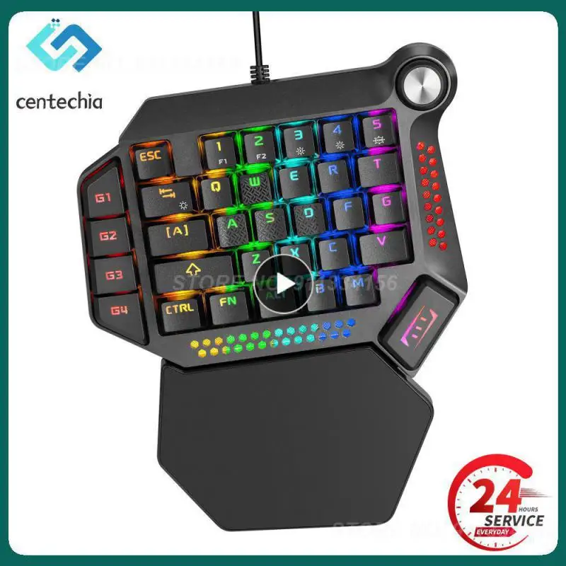 Mini -Handed Mechanical Gaming Keyboard K50 RGB Backlit Portable Mini Gaming Keypad Game Controller PC Gamer