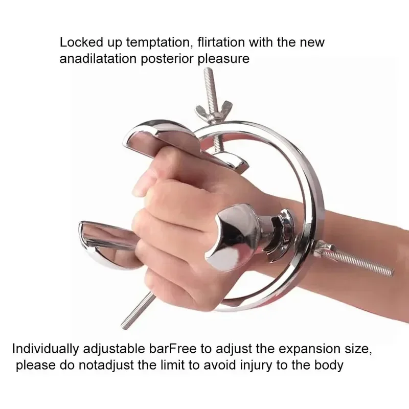Metal Anal Expander Adjustable Anal Dilator SM Sex Toys for Men Women Vaginal Anal Stretcher glans for Easy Insert Easy to clean view 2