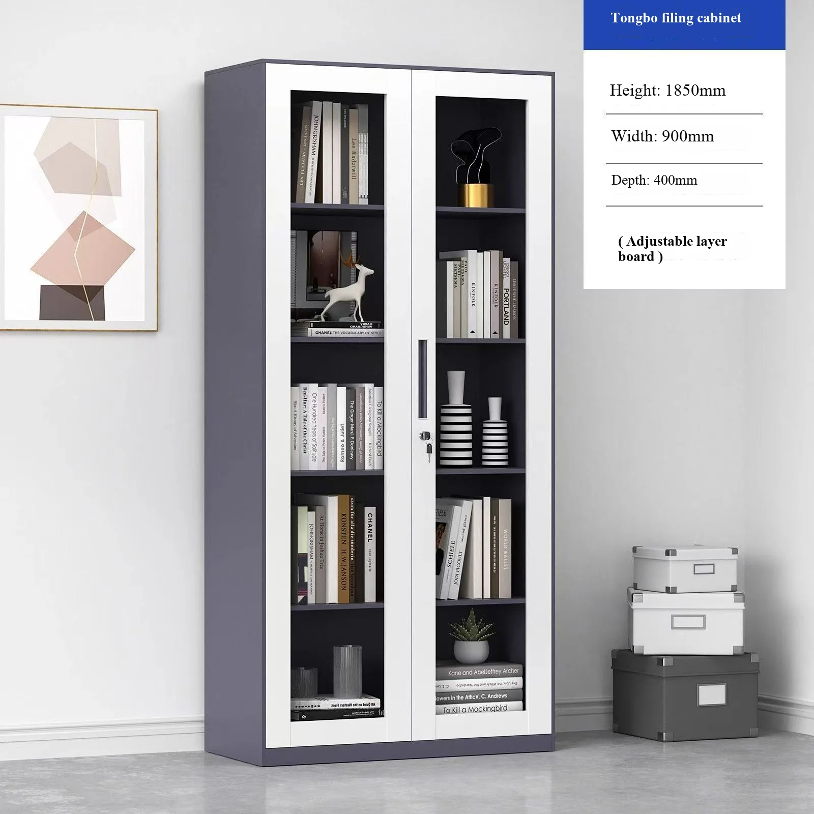 sq-Office File Cabinet Low Cabinet Metal Cabinet Reference Financial Voucher Storage Locker with Lock Door