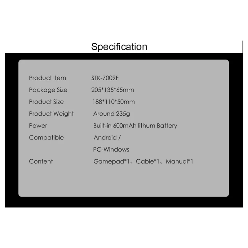 

STK-7009F Mobile Game Controlle Switch Wireless Game Controller For PS Remote For Dual Vibration 6-Axis Somatosensory Burst