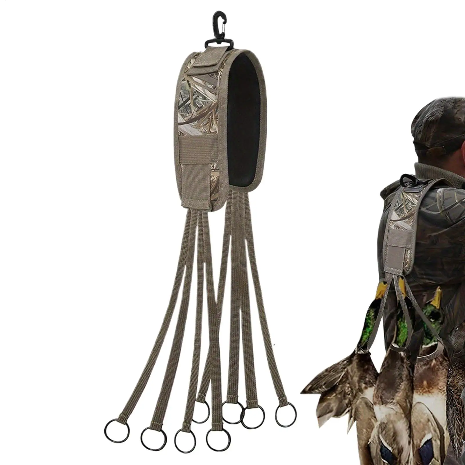 Ремешок для утиного звонка, нескользящий ремешок для плавательных платов с 8 кольцами, легкий охотничий стрингер для домашних животных для лагеря с водными плавками Wild Avian Geese