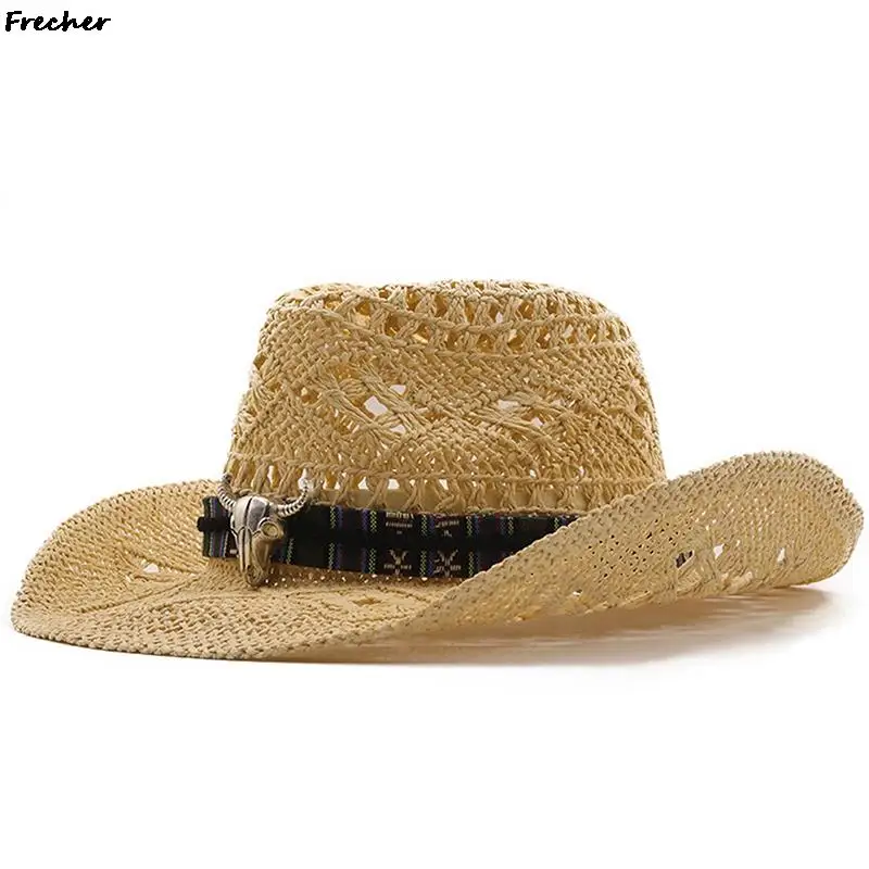 Farm Grassland Panama Cap Gentleman Jazz Hats Retro Western Knight Hat Men Beach Headwear Riding Sombrero Cowboy Cowgirl Chapeau