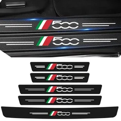 Car Front Rear Door Sill Scuff Plate for Fiat 500 500l Badge Carbon Fiber Welcome Pedal Trunk Bumper Threshold Protector Sticker