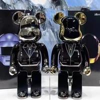 Bearbrick Daft Punk 400% Joint Bright Face Violence Bear 3d Bearbrick Original Ornament Gloomy Bear Statue Model Decoration