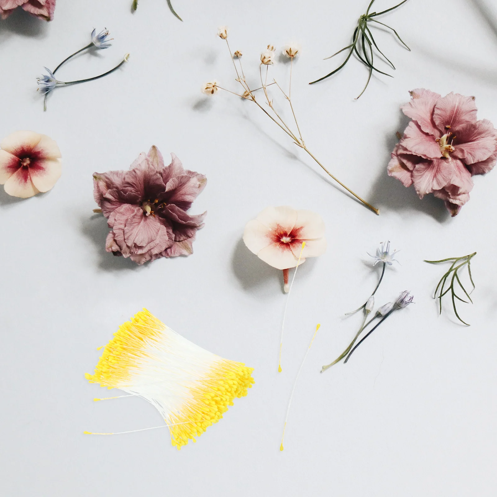 1 Kantong Bunga Buatan Pistil Ujung Ganda Bahan Kerajinan DIY Untuk Dekorasi Pernikahan Rumah Pesta Rangkaian Bunga Kuncup Grosir