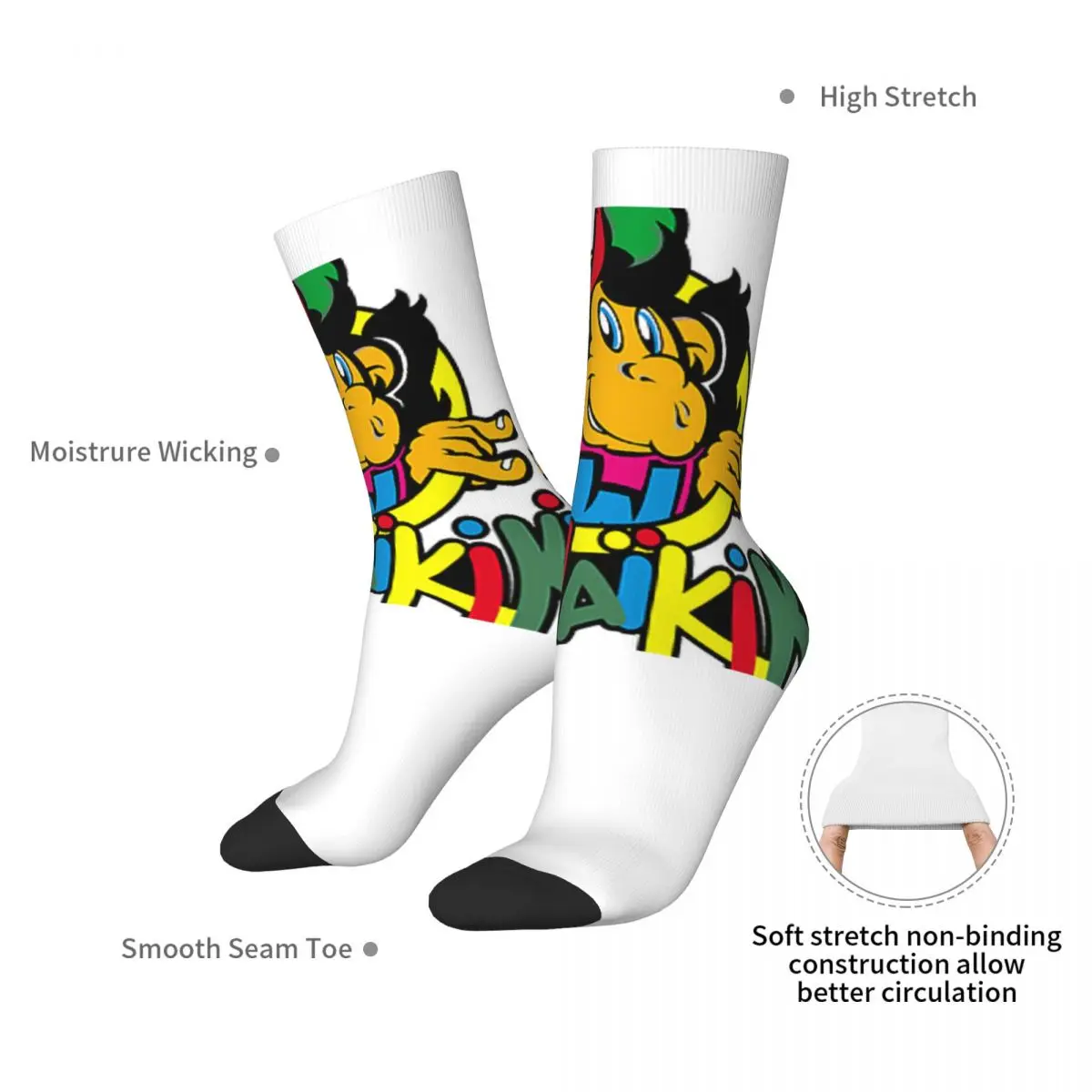 Monkey Lc Waikiki Singe Socks Harajuku Super Soft Stockings All Season Long Socks Accessories for Man\'s Woman\'s Gifts