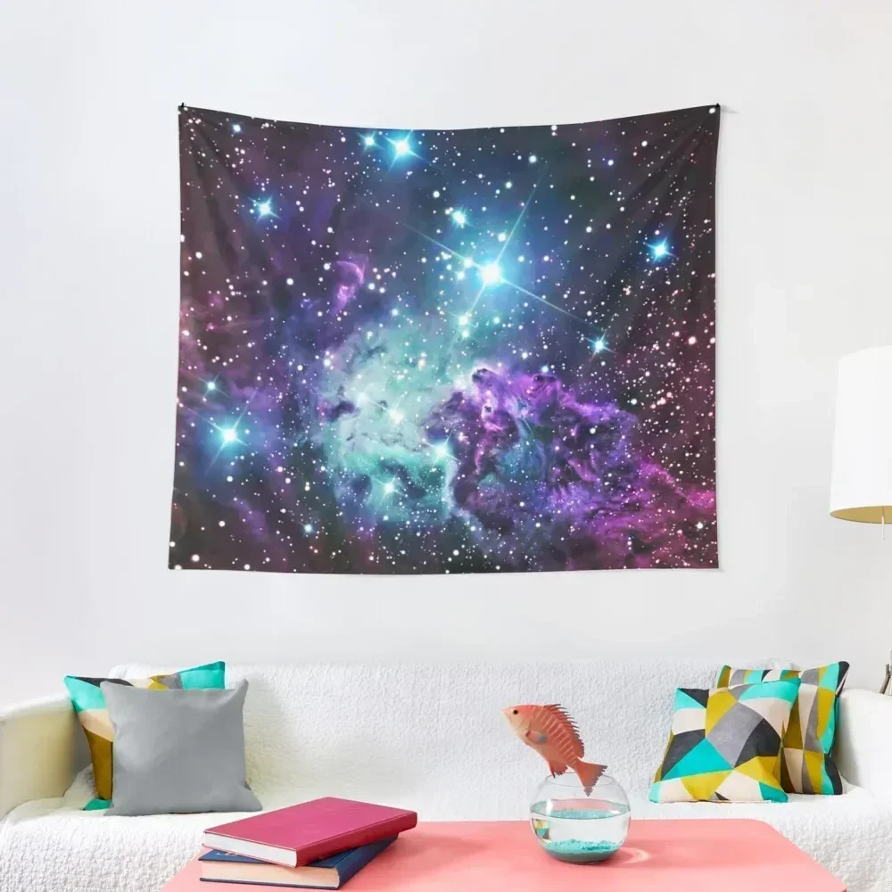 Fox Fur Nebula Teal Turquoise Purple Tapestry Tapete For The Wall Room Ornaments Wall Carpet Wall Decoration Tapestry