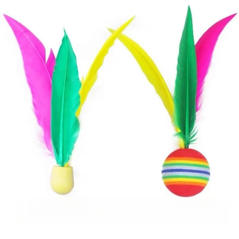 الجاز في الهواء الطلق كرة الريشة مجموعة الأطفال المطاط الريشة ريشة الريشة الشاطئ أطفال الأطفال لعبة ممارسة البدنية #6