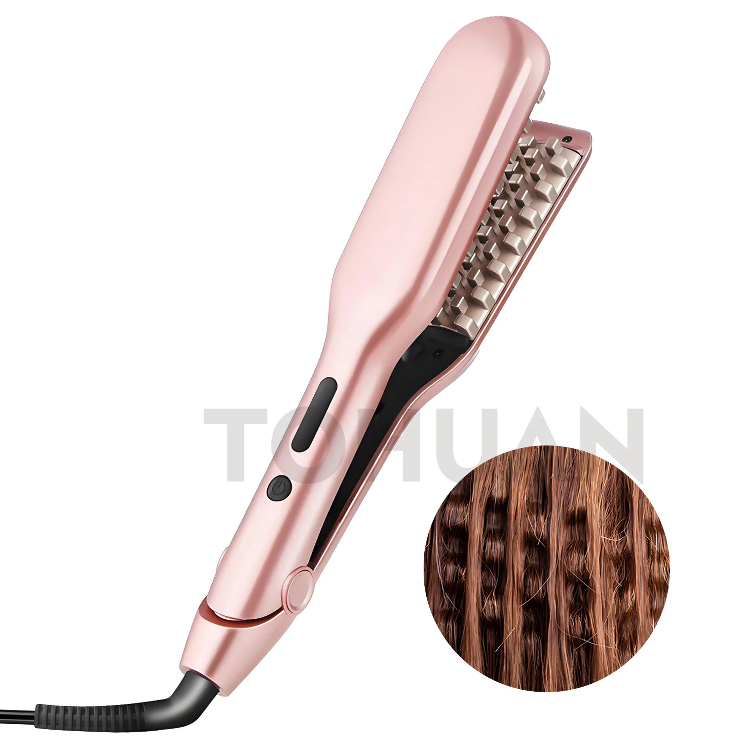 Classic Pro Volumizing Ceramic Flat Iron Hair Volumizer & 3D Grid Styling Tool for Lasting Volume Thicker Fluffy Hair Crimper