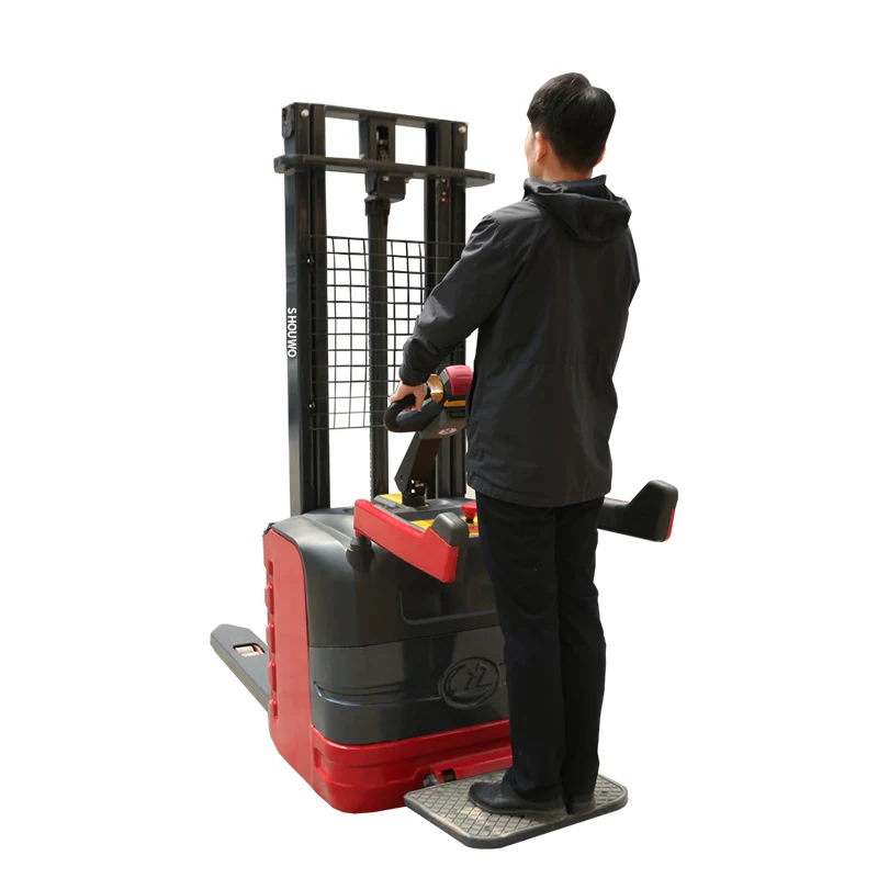 Shouwo 2.0 Ton Electric Stacker Truck  All-electric Forklift Truck Standing Type Pallet Stacker