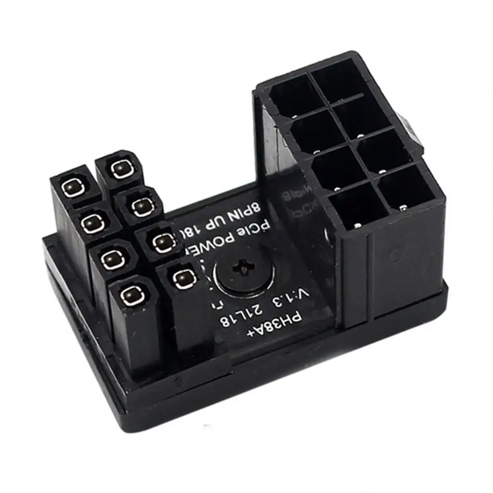 GPU VGA 8-Pin 6-Pin Male to 8-Pin 6-Pin Female U Turn 180-Degree Angle Connector Power Adapter for Desktop Graphics Card