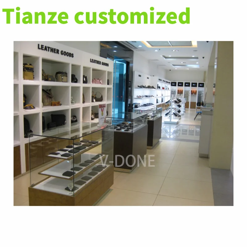 Customized-shoe rack cabinet clothing store display stands wall showcase design