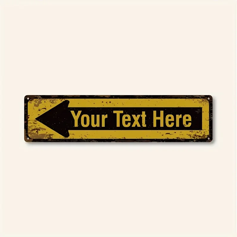 [1pc Custom Metal Sign] 1pc Custom Metal Signs, 16X4 Inch Arrow Names Outdoor Text Signs  Room Decoration, Aesthetic Room Decor,