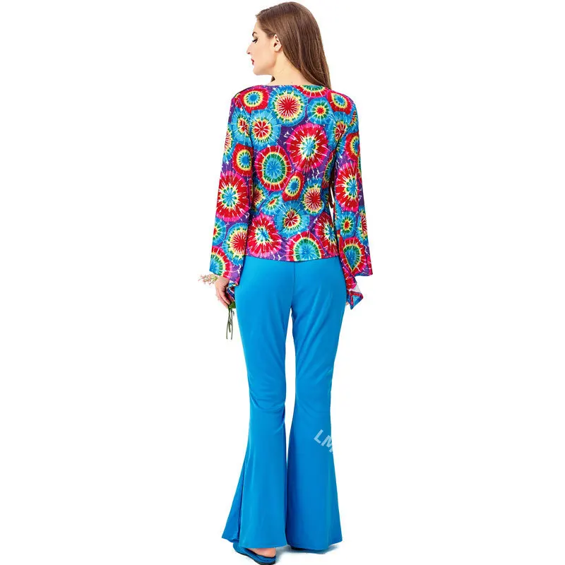 Disfraz de amor y paz para hombre y mujer, traje Retro Hippie de los años 60 y 70 para adultos, Cosplay para parejas, fiesta de disfraces de Halloween y Purim, vestido elegante