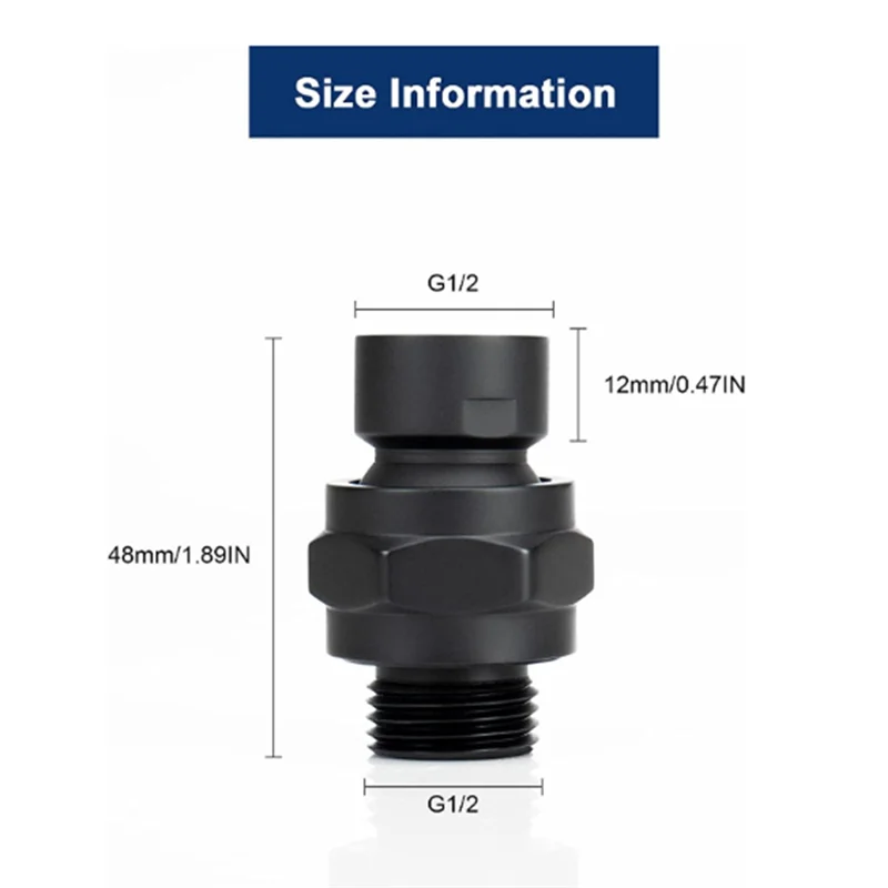 360 °   رأس دش عالمي، وصلة موصل عالمية تناسب رؤوس دش المطر الثابتة المحمولة باليد