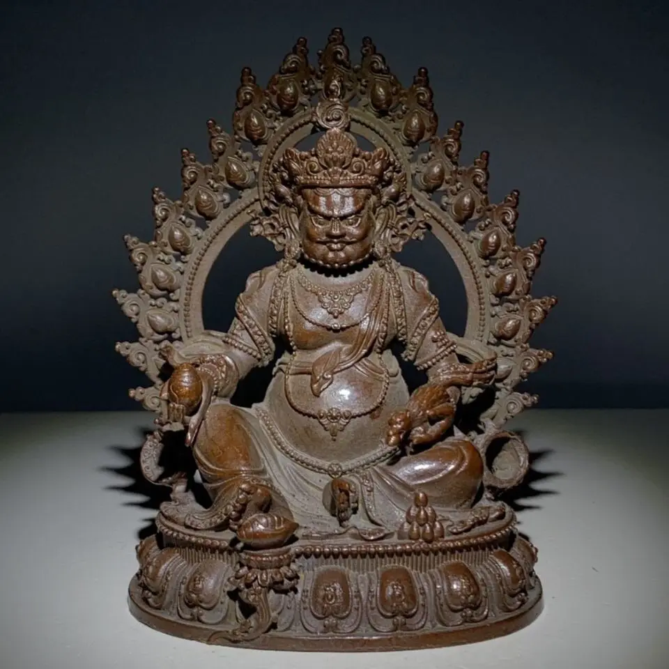 

Antique objects Huang Caishen ornament old goods copper ware real bagbag real collection 370g