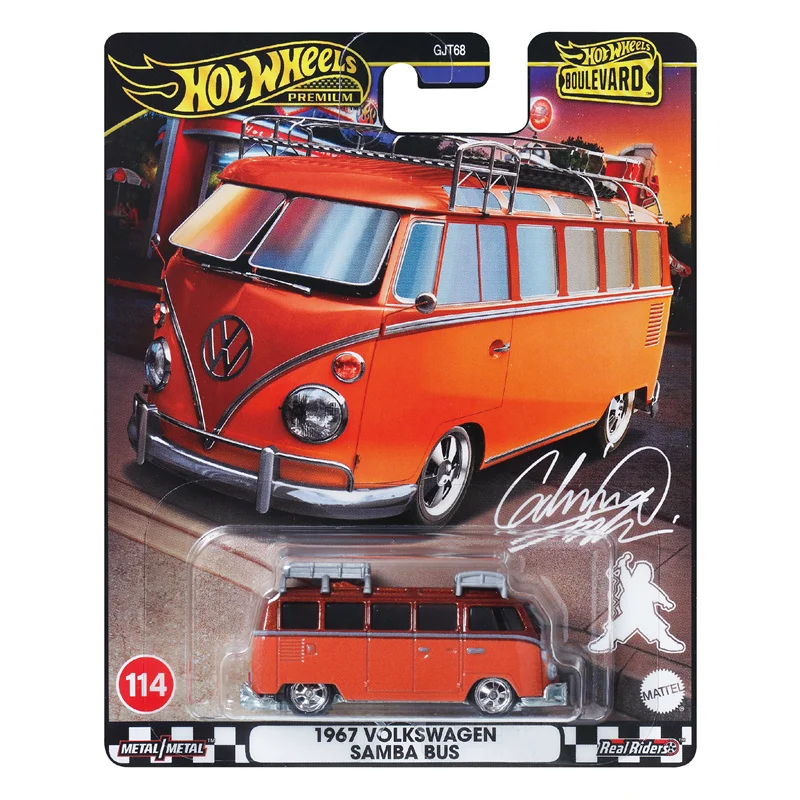 

Mattel Hot Wheels Premium Car Boulevard 1967 VOLKSWAGEN Samba Bus Diecats 1/64 Toys for Boys Vehicles Models Birthday Gift