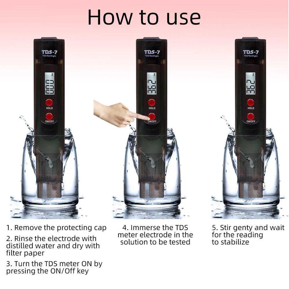 Miernik TDS przenośny cyfrowy miernik TDS miernik jakości wody Tester czystości wysoka precyzja 0-9990 ppm woda akwariowa Monitor