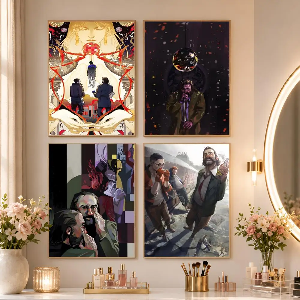 Disco E-Elysium Hot Video Game Poster Matte Self-Adhesive Wall Art Print Living Room Bedroom Home Wall Decor