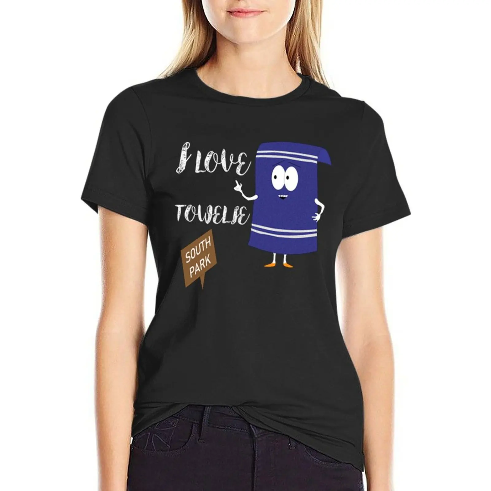 II love Towelie south T-Shirt Female clothing female t-shirts for Women cotton