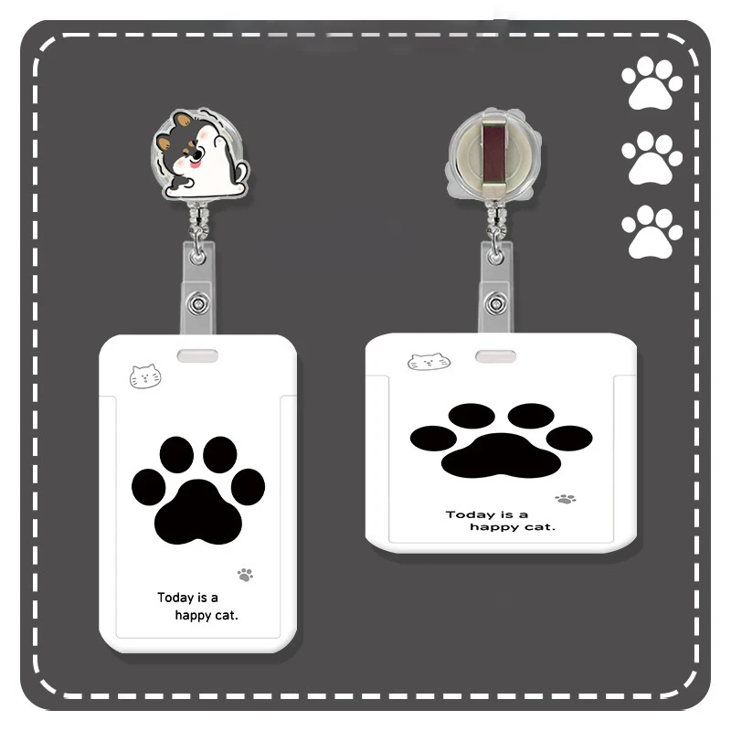 Cute Animal Dog Retractable Badge Holder Reel Exhibition Enfermera Student Boy Name Card Chest Card