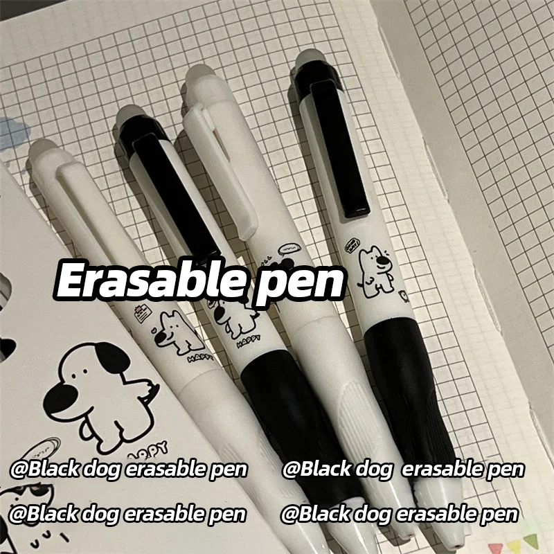 4-Piece Black and Blue Erasable Ballpoint Pen with Erasable Tip, Quick-Drying Ink, Erasable for School Stationery.