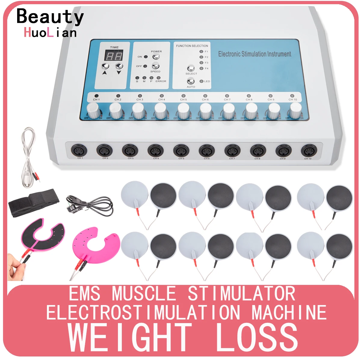 Weight Loss Slimming Machine Ems Muscle Stimulator Electrostimulation Russian Waves Electric Skin Care Massager Professional