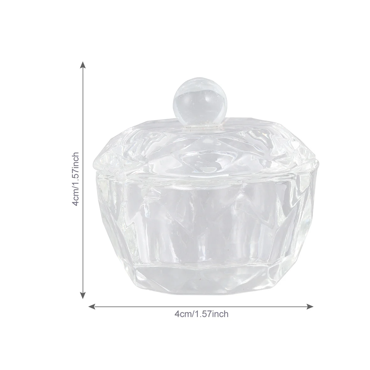 2 pezzi di cristallo per nail art, contenitore per miscelazione di polvere liquida ottagonale acrilica con coperchio per strumenti per manicure, salone professionale per uso domestico